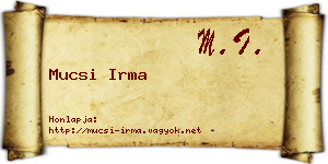 Mucsi Irma névjegykártya